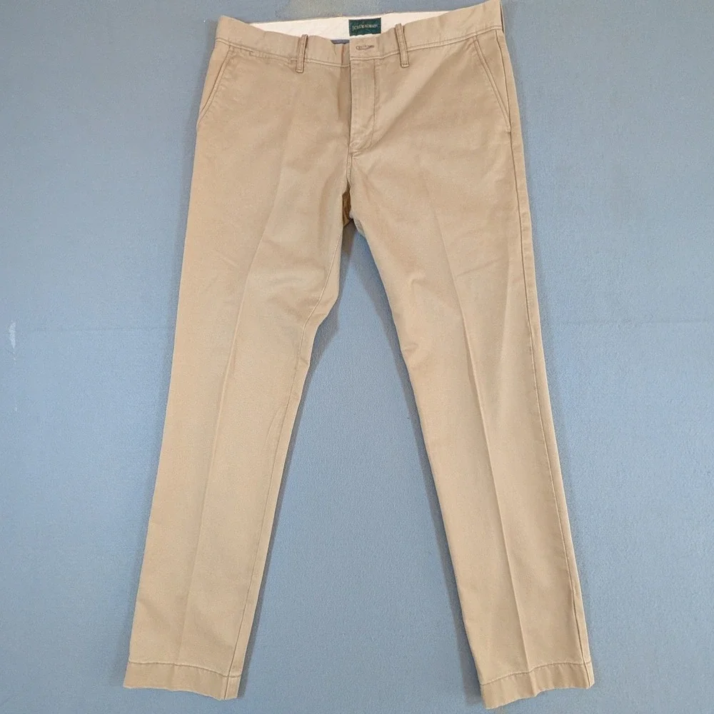 J.Crew Oarsman Chino Pants‎ Mens 34x32 484 Slim Fit Khaki Tan Twill Casual